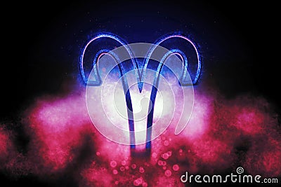 Aries zodiac sign, night sky,Â Horoscope Astrology background,Â Aries horoscope symbol Stock Photo